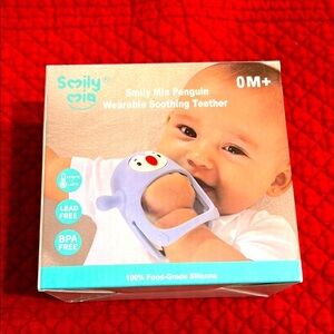 Penguin Wearable Soothing Teether - Blue